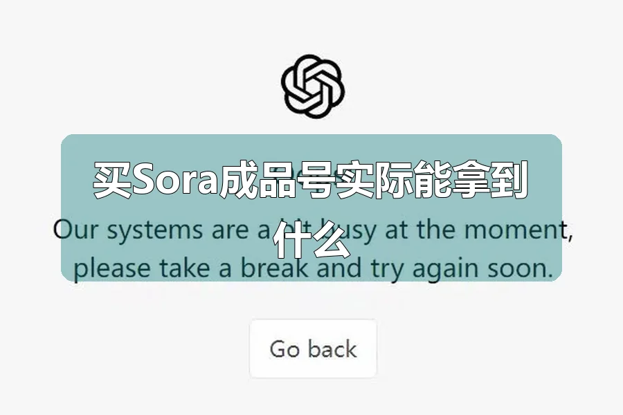 买Sora成品号实际能拿到什么